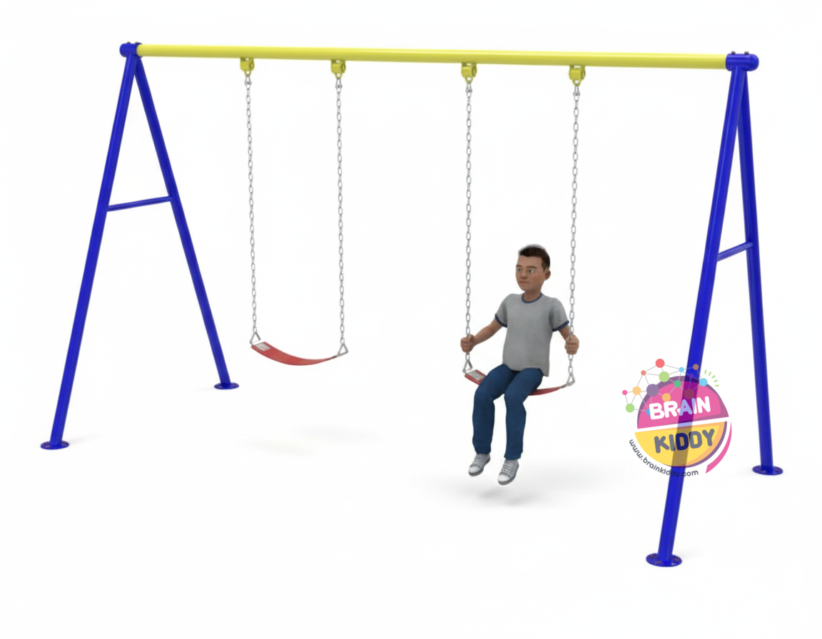 เครื่องเล่นสนามกลางแจ้งเหล็ก ชิงช้า2 ที่นั่ง ปรับขนาดใหม่ตามมาตรฐาน มอก. Outdoor Playground, ราคาโรงงาน ผลิตในไทย