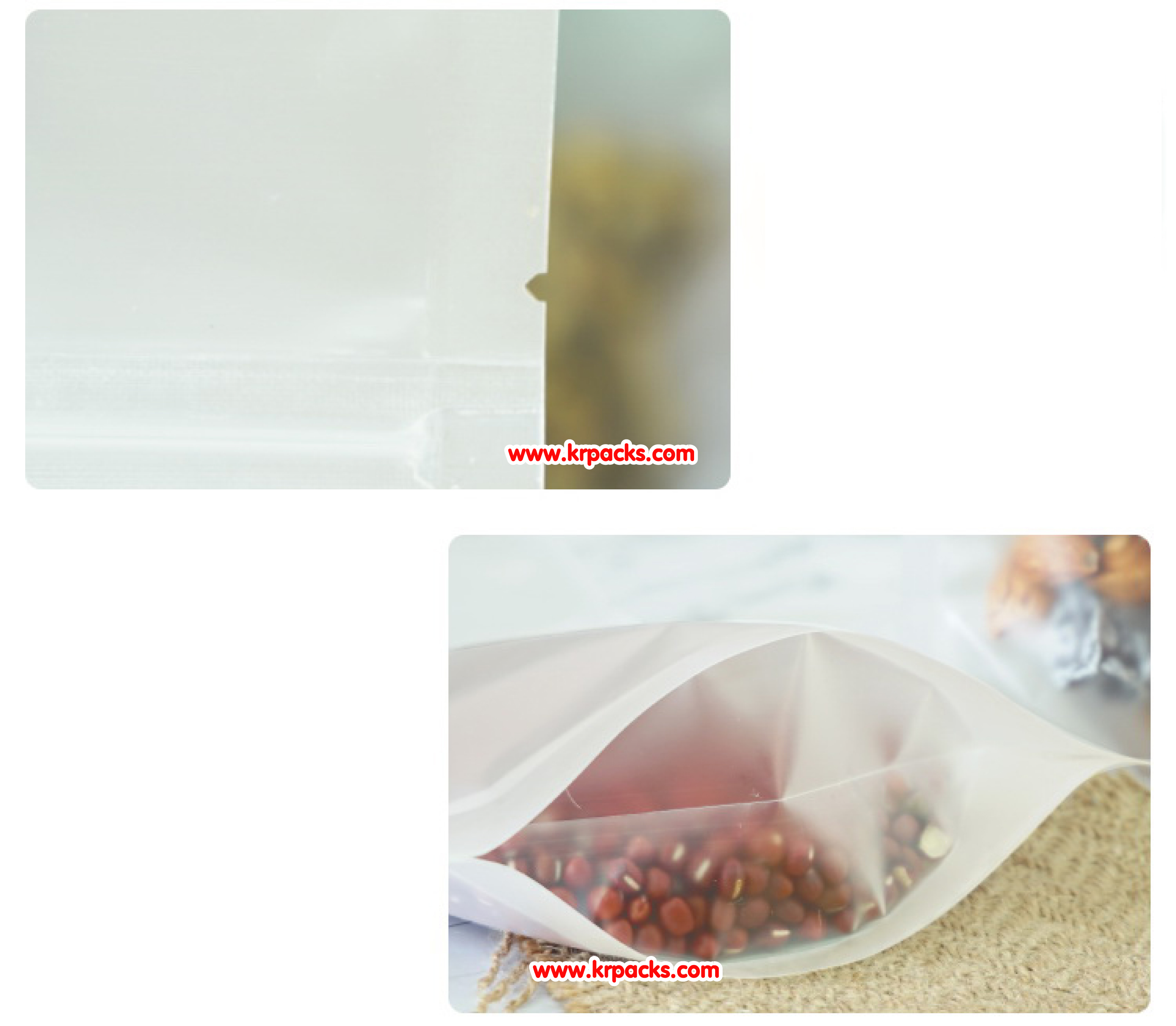 ถุงซิปก้นตั้ง พลาสติกขุ่น มีช่องมือจับ