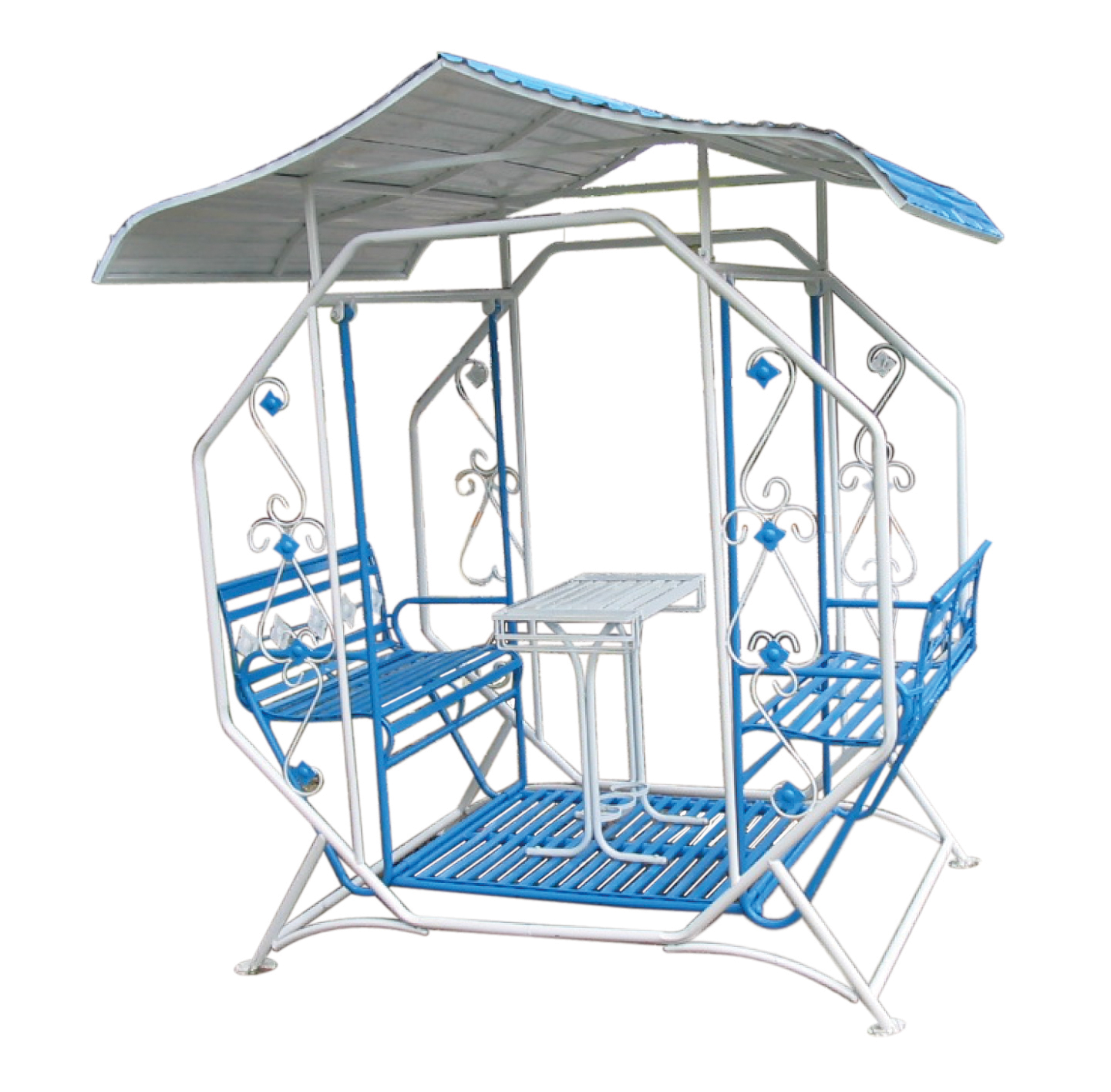 ม้านั่งมีหลังคาเหลี่ยม4ที่นั่ง,ราคาต่อ1แบบ ที่นั่งในสวนสาธารณะ เทศบาล หมู่บ้าน เครื่องเล่นสนามกลางแจ้ง , เครื่องเล่นสนามแบบเหล็ก, OutdoorPlayground, ราคาโรงงาน มีหลังคาเหลี่ยม (เล็ก) ขนาด 80x100x180 ซม.