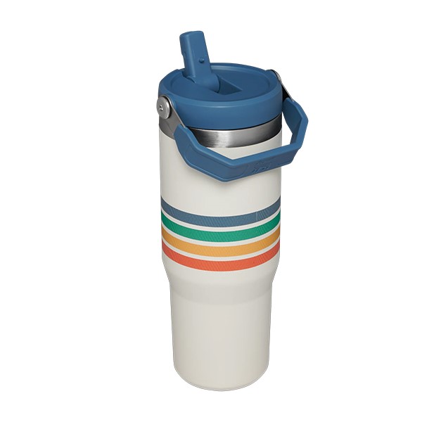Varsity Iceflow™ Flip Straw Tumbler 30Oz Cream Stripe