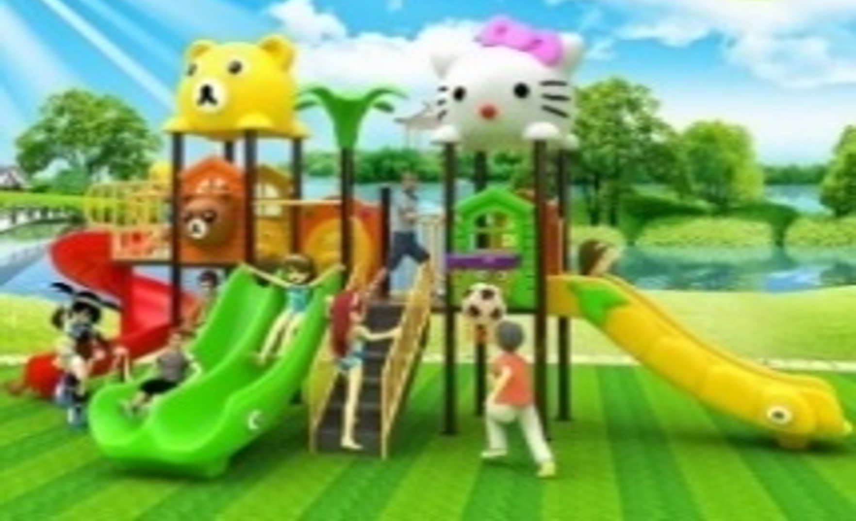 เครื่องเล่นสนามกลางแจ้ง, ชุด เพื่อนซี้หมีกับแมว M2 , กระดานลื่น, ,ของเล่น,ครุภัณฑ์สนามเด็กเล่น, สพฐ,โครงการโรงเรียนประชารัฐ playground,สไลเดอร์,ของเล่นเสริมพัฒนาการ,เครื่องเล่นสนาม, สนามเด็กเล่น