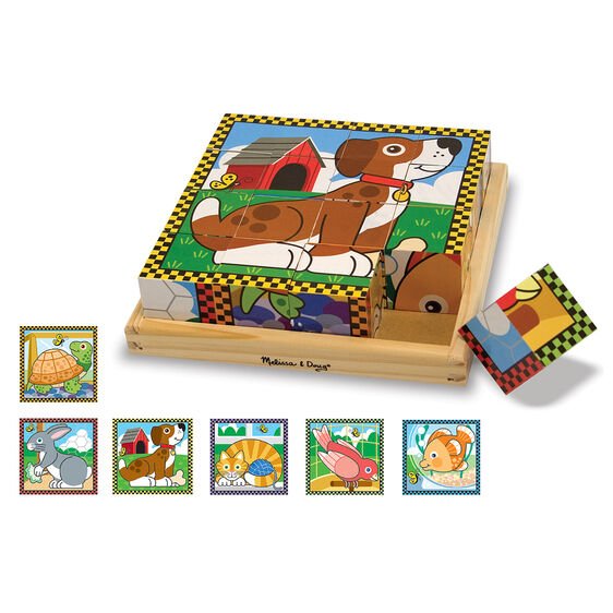 Pets Cube Puzzle พัซเซิลลูกบาศก์ รูปสัตว์เลี้ยง มี 6 รูป แต่ละบล๊อกมี 6 ด้าน, ของเล่นเสริมพัฒนาการเด็ก เสริมทักษะการเรียนรู้ สื่อการสอนอนุบาล พร้อมส่ง