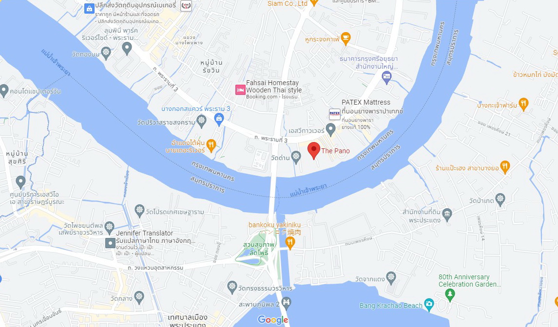 ให้เช่า คอนโดเดอะพาโน ชั้น 23 ริมแม่น้ำเจ้าพระยา 63 ตารางเมตร 1ห้องนอน คอนโดมิเนียมหรูระดับ 6 ดาว