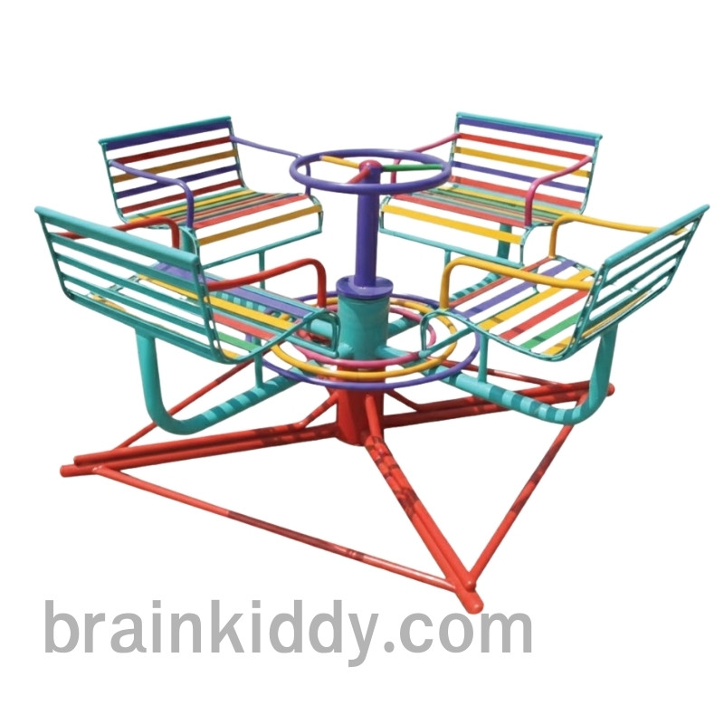 เก้าอี้หมุน 4 ที่, เครื่องเล่นสนามกลางแจ้ง , เครื่องเล่นสนามแบบเหล็ก,ม้าหมุน, OutdoorPlayground, ราคาโรงงาน ขนาด 100x100x80 ซม.