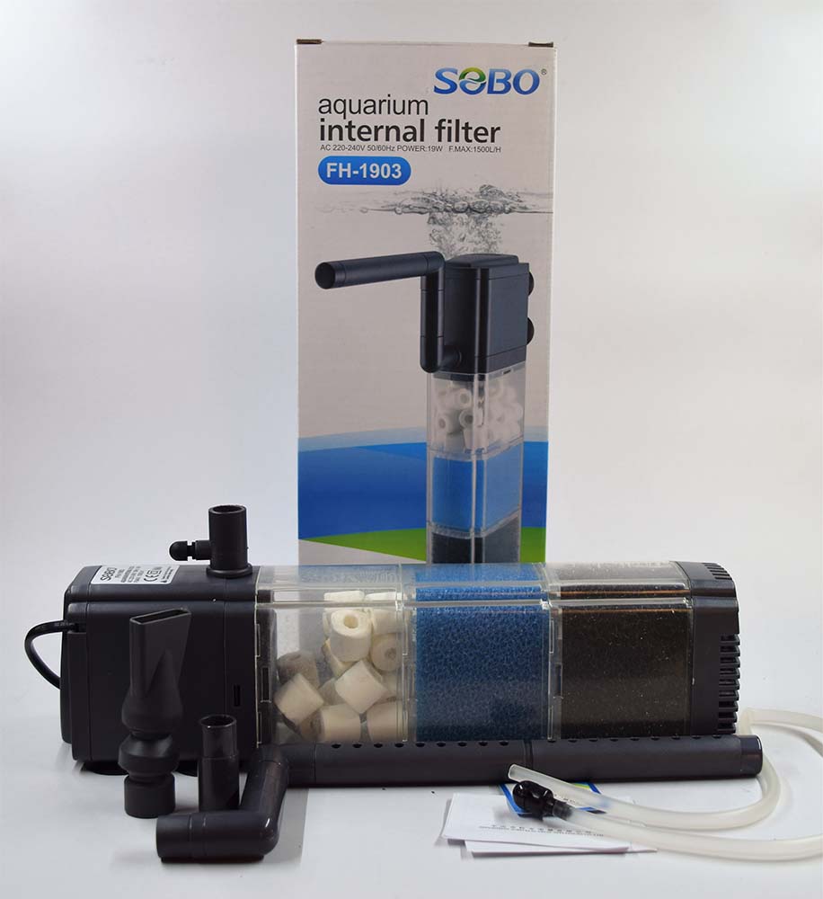 ปั้มน้ำพร้อมกรองภายในตู้ปลา SOBO FH-1903 วัสดุกรอง 3 ชั้น ปรับเปลี่ยนได้ตามชอบ