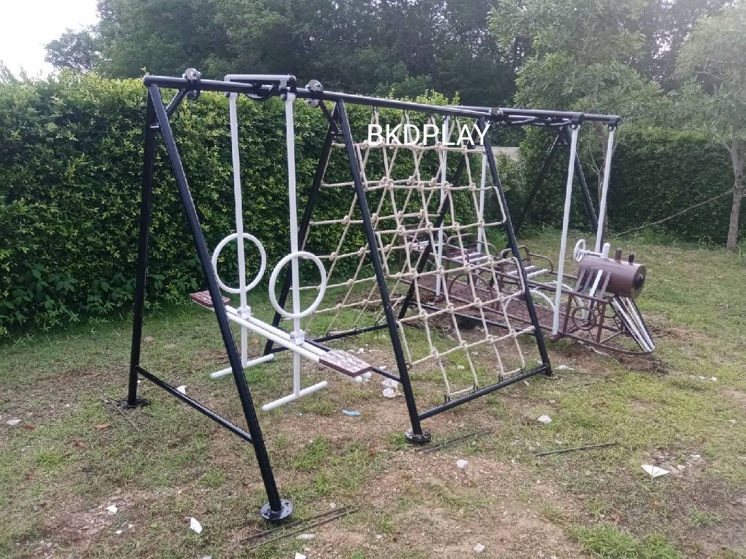 ชุดรวมรถไฟ, เครื่องเล่นสนามกลางแจ้ง , เครื่องเล่นสนามแบบเหล็ก,ชิงช้า,สไลเดอร์,โยกเยกเหล็ก, ม้าหมุน, OutdoorPlayground, ราคาโรงงาน ขนาด 150x320x170 ซม.