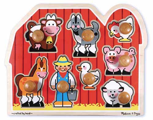 พัซเซิลแบบมีที่จับขนาดจัมโบ้ รุ่นฟาร์ม Large Farm Jumbo Knob รุ่น 3391 Melissa&Doug, ของเล่นเสริมพัฒนาการ, ของเล่นเด็ก,พร้อมส่ง