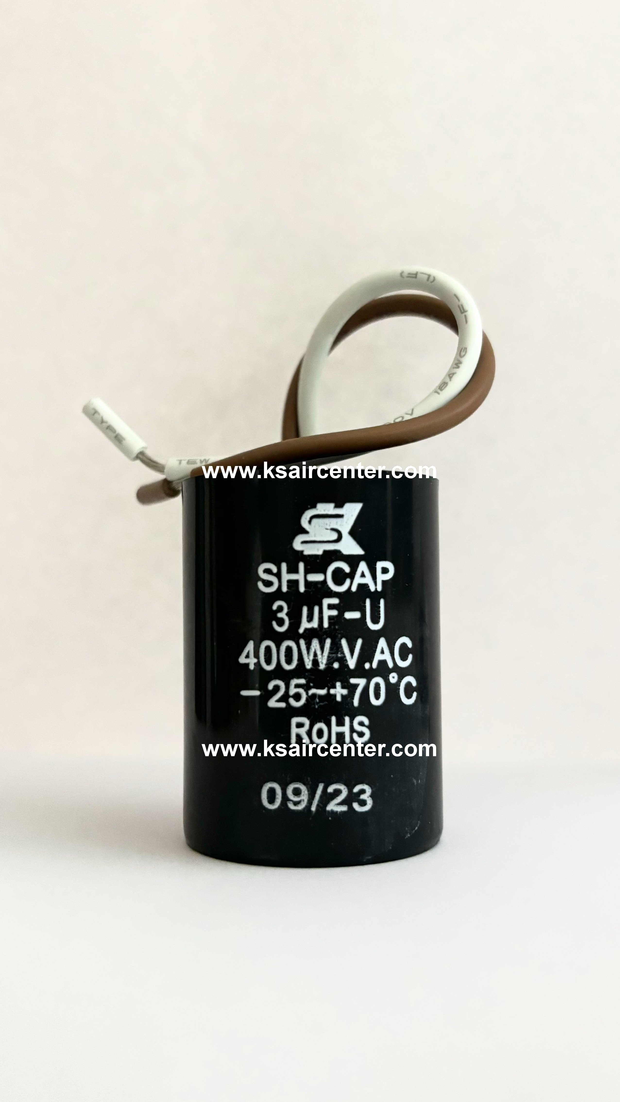 แคปพัดลม แบบกลม SK (ทรงกระบอก) ขนาด 3 MFD (รหัสสินค้า 013185)