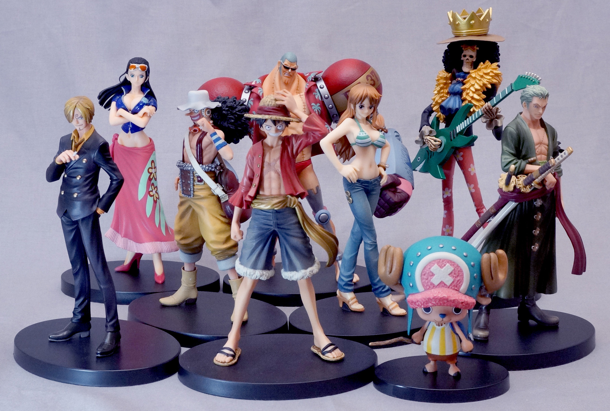 Straw Hat Pirates New World Set ของแท้ JP แมวทอง - Grandline Men / Lady Banpresto [โมเดลวันพีช] (9 ตัว)