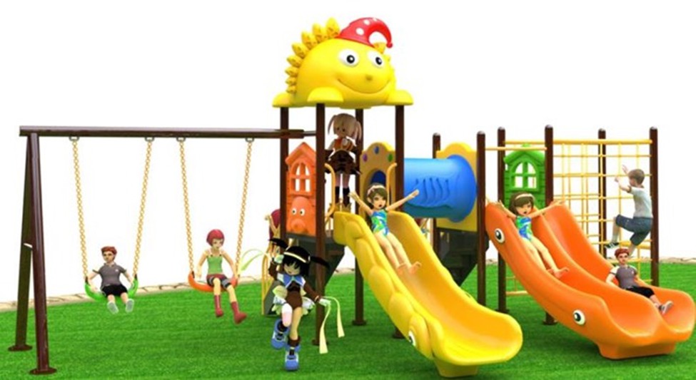 เครื่องเล่นสนามกลางแจ้ง ชุด ปีนป่ายชิงช้าสไลด์ / เครื่องเล่นสนามกลางแจ้ง ชุด Twin slide and climb