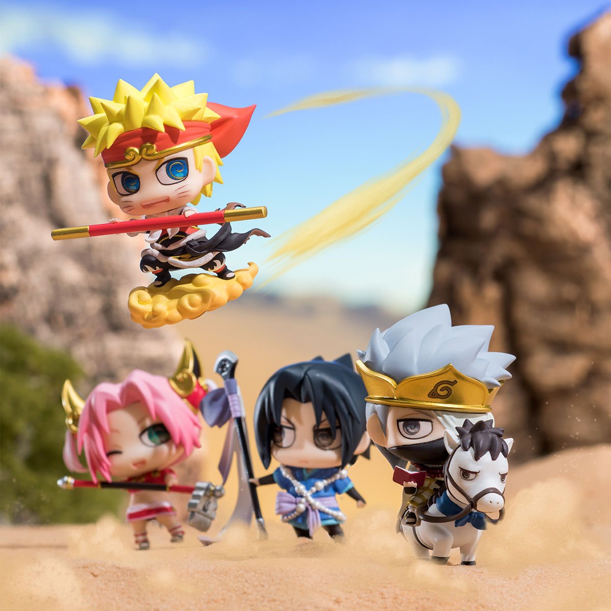Naruto Team 7 Set ของแท้ JP - Petit Chara Land Megahouse [โมเดลนารูโตะ] (4 ตัว)