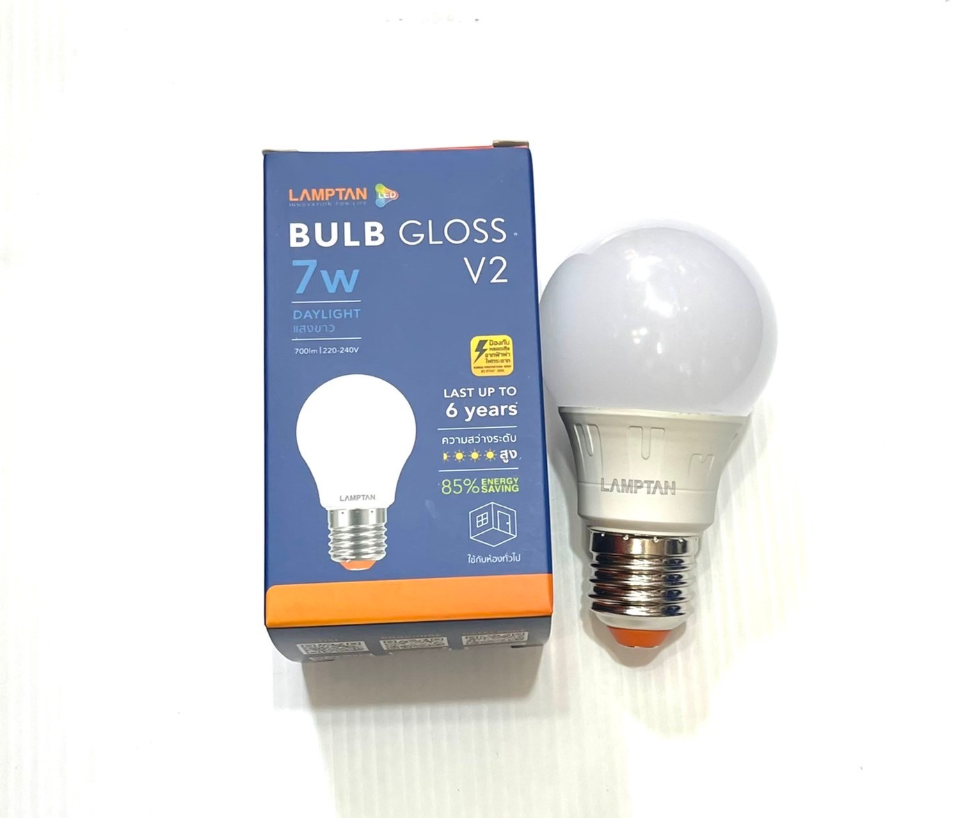 หลอดไฟ LED 5 / 7 / 9 / 11 / 14 / 18w ยี่ห้อLamptan รุ่น BULB GLOSS (Daylight / WarmWhite )