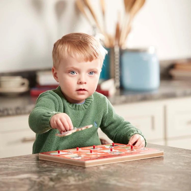 จิ๊กซอว์เด็ก มีเสียง มีหมุดจับ รุ่นฟาร์ม,Melissa & Doug Farm Animals Puzzle 8 Pcs , ของเล่นเสริมพัฒนาการ, ของเล่นเด็ก,สื่อการสอน,พร้อมส่ง