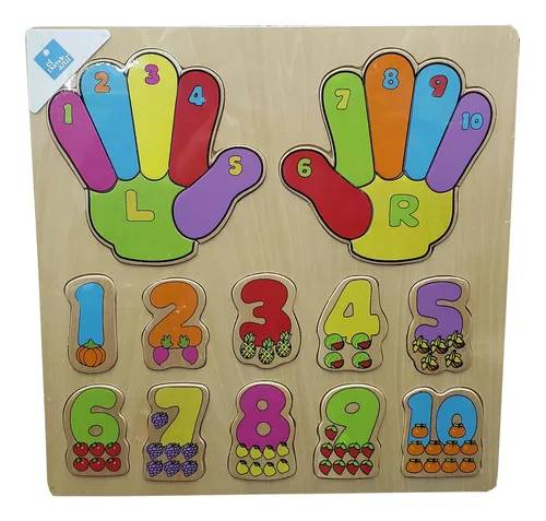 ตัวต่อสอนนับนิ้ว 1-10, ของเล่นไม้ ,นับเลข , จับคู่ ,ของเล่นเสริมทักษะการเรียนรู้, ของเล่นเสริมพัฒนาการเด็กอนุบาล, สื่อการสอนปฐมวัย, พร้อมส่ง