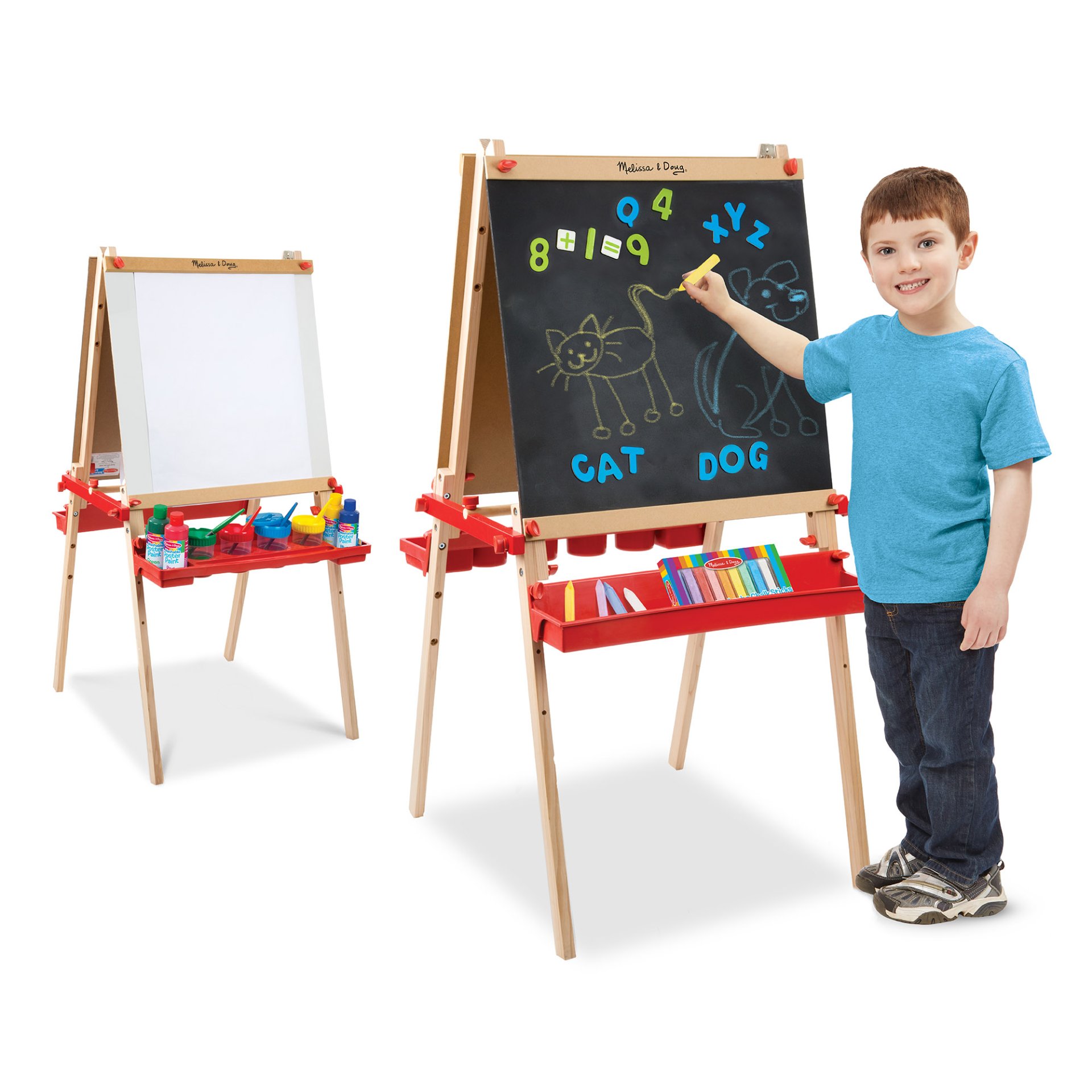 กระดานสองหน้ากระดานดำแม่เหล็กในตัวและไวท์บอร์ด ของเล่นเสริมพัฒนาการเด็ก เสริมทักษะการเรียนรู้ สื่อการสอนอนุบาล พร้อมส่ง