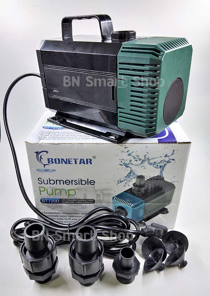 ปั้มน้ำ BONETAR รุ่น BT7200 กำลัง 135 วัตต์ 5500L/H ทำน้ำพุ ทำน้ำวน เพิ่มออกซิเจน