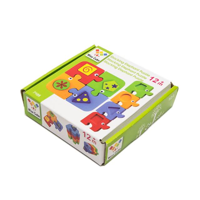 จิ๊กซอว์ช้างน้อยเรขาคณิต ของเล่นไม้ ตัวต่อไม้,จิ๊กซอว์ไม้,ของเล่นเสริมทักษะการเรียนรู้, ของเล่นเสริมพัฒนาการเด็กอนุบาล, สื่อการสอนปฐมวัย, พร้อมส่ง