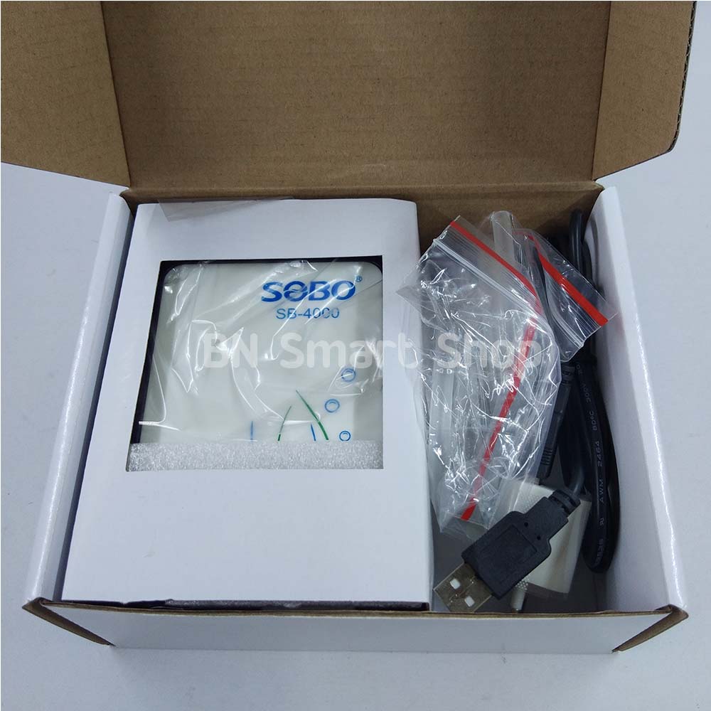 ปั้มลม ปั้มออกซิเจน 2 ทาง SOBO SB-4000 ปั้มลมทำงานอัตโนมัติเมื่อไฟดับ