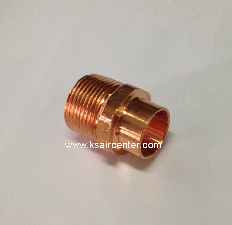 ข้อต่อตรงทองแดง เกลียวนอก 1/2 x 3/8 นิ้ว