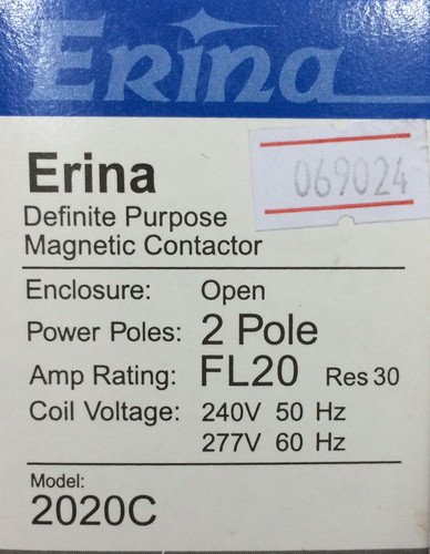 แมกเนติก ERINA 20A 2 ขา (2P) (รหัสสินค้า 069024)