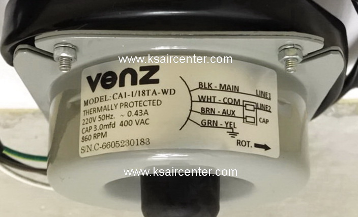 มอเตอร์ คอนเดนซิ่ง แกนเล็ก VENZ 1/18 (รหัสสินค้า 063171)