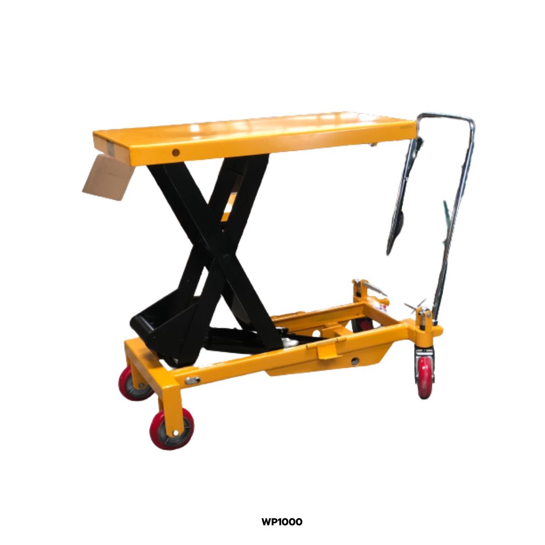 1000 กก. ยกสูงสุด 1000 มม. รถเข็นยกซี่กรรไกร Scissor Lift Trolley TOYO Capacity 1000 KG. Lift Height 1000 mm.