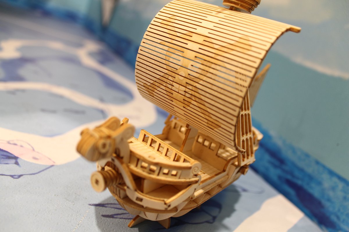 Going Merry (แบบประกอบ) ของแท้ JP แมวทอง - Wooden Art ki-gu-mi [โมเดลเรือวันพีช]