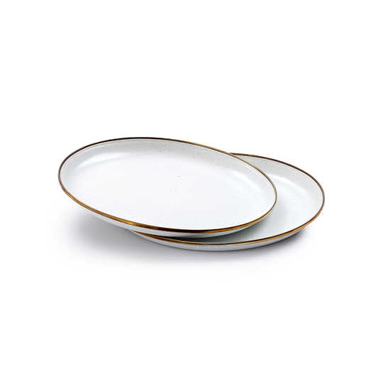 Barebones Enamel Plate Egg Shell Set of 2 CKW-391