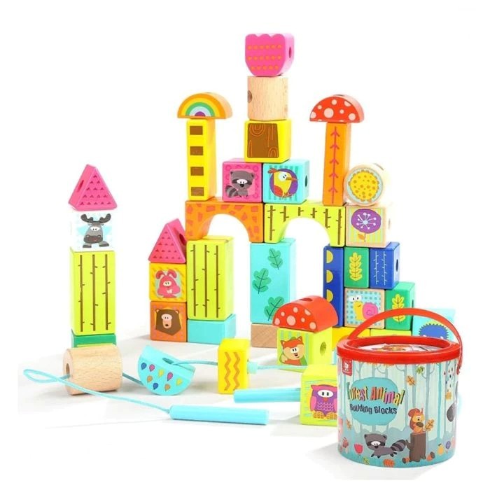 บล็อกต่อร้อยเชือกสัตว์ (38 ชิ้น) ,ของเล่นไม้, บล็อกไม้, บล็อกต่อ,ของเล่นเสริมทักษะการเรียนรู้, ของเล่นเสริมพัฒนาการเด็กอนุบาล, สื่อการสอนปฐมวัย, พร้อมส่ง