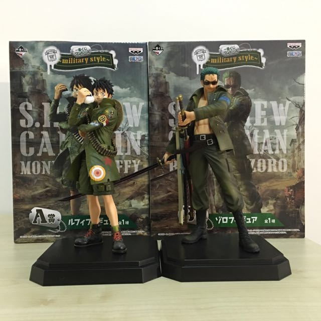 Luffy & Zoro Military Style ของแท้ JP แมวทอง - Ichiban Kuji Banpresto [โมเดลวันพีช] (2 ตัว)
