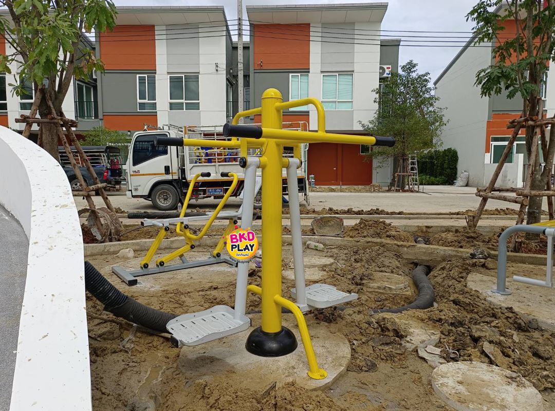 เครื่องออกกำลังกาย กลางแจ้ง ชุดอุปกรณ์ แกว่งสะโพก ทรงตัว ลานกีฬา อเนกประสงค์ สนามกีฬา ขนาด 80 x 105 x 140 ซม.