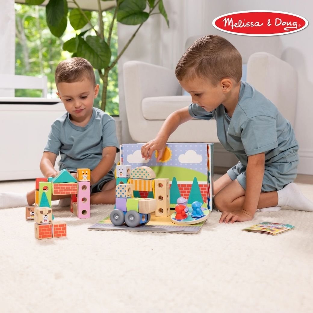 Blockables Town Play Set บล๊อกไม้ ตัวต่อ ชิ้นใหญ่ สร้างเมือง 73 ชิ้น ของเล่น STEM พกพาง่าย ของเล่นเสริมพัฒนาการเด็ก เสริมทักษะการเรียนรู้ สื่อการสอนอนุบาล พร้อมส่ง
