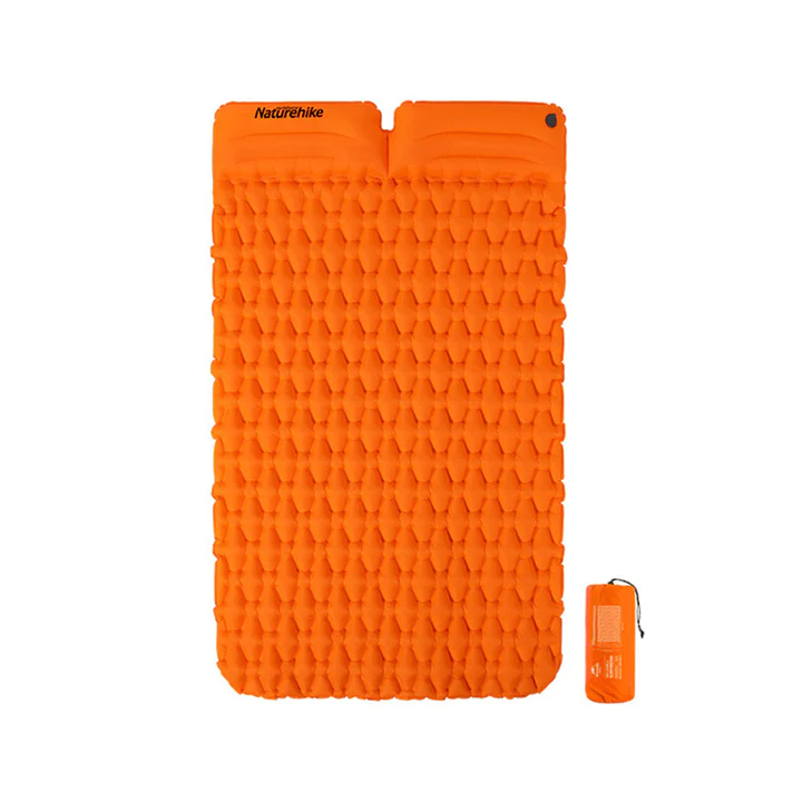 NH19Z013-P : FC-13 couple diamond thick inflatable mat with pillow (Orange)