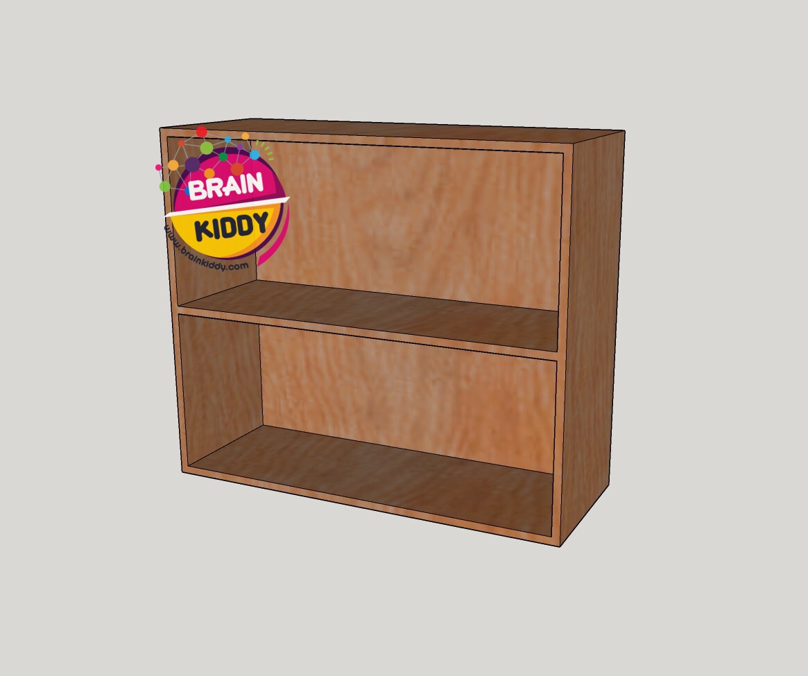 ชั้นจัดเก็บอุปกรณ์ 2 ชั้น ,เฟอร์นิเจอร์เด็กสั่งทำตามสีและขนาดได้ ,ชั้นวางของไม้,ตู้ไม้, ชั้นวางของเด็ก, โรงเรียนอนุบาล, เนอร์สเซอรี่ ขนาด 39 x 104 x 89 ซม.