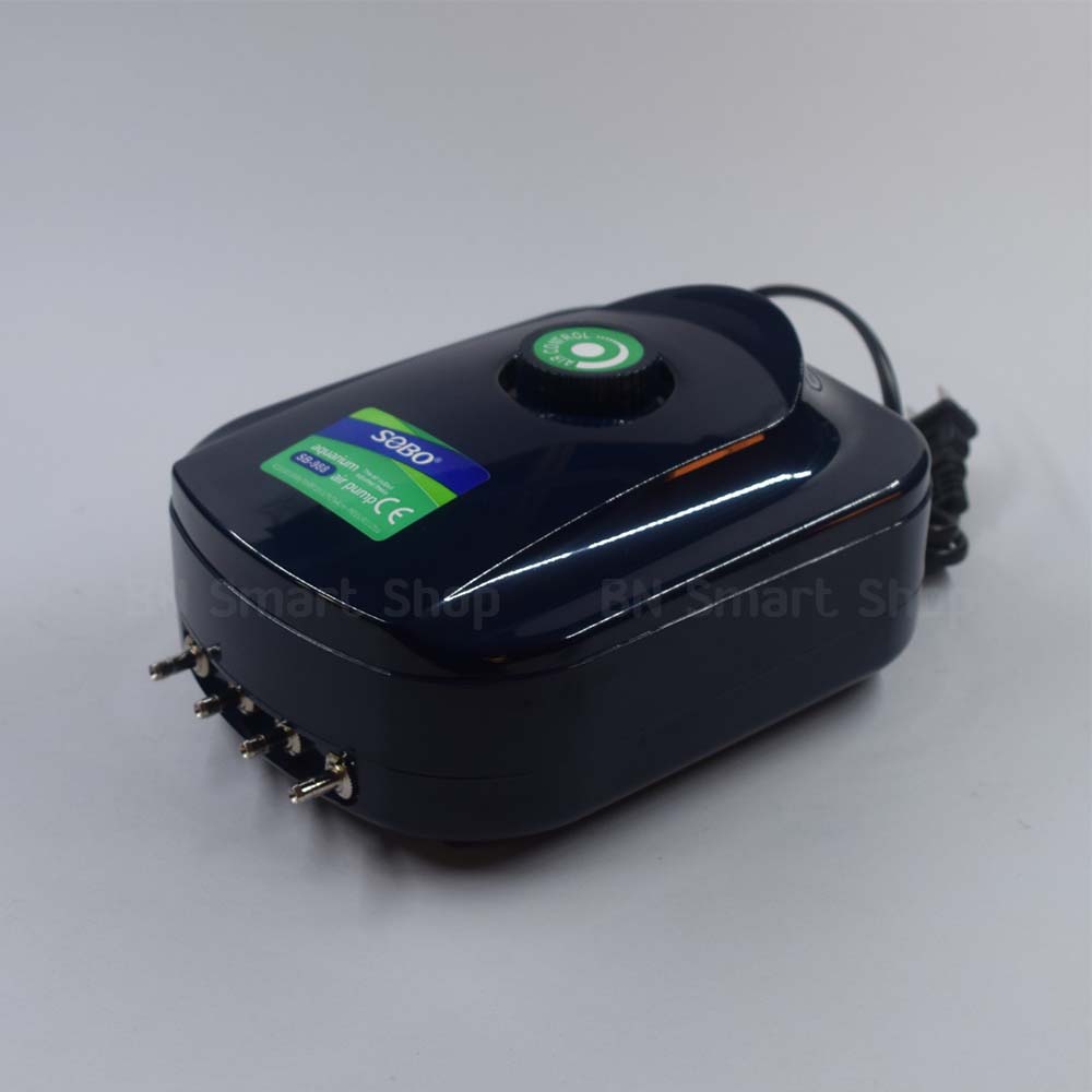 ปั้มลม ปั้มออกซิเจน 4 ทาง SOBO SB-988 แถมท่อพักลมเข้า2ออก6 2อัน สายยางและหัวทราย พร้อมใช้งาน