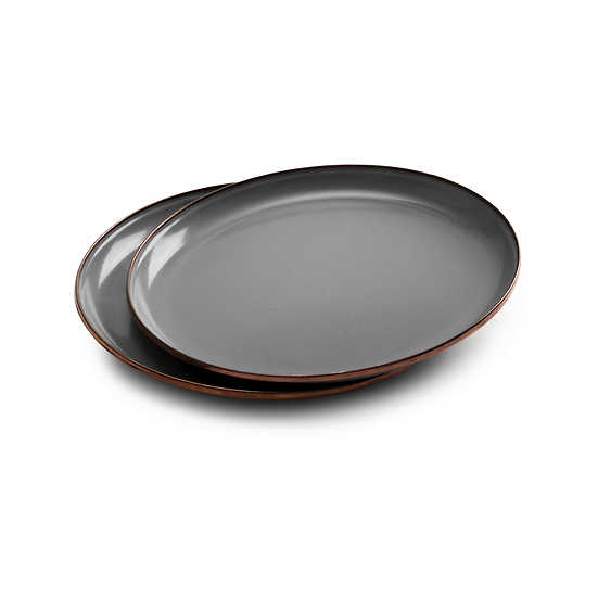 Barebones Enamel Salad Plate Slate Gray Set of 2 CKW-374