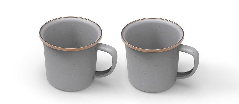 Barebones Enamel Cup Slate Gray Set of 2 CKW-356