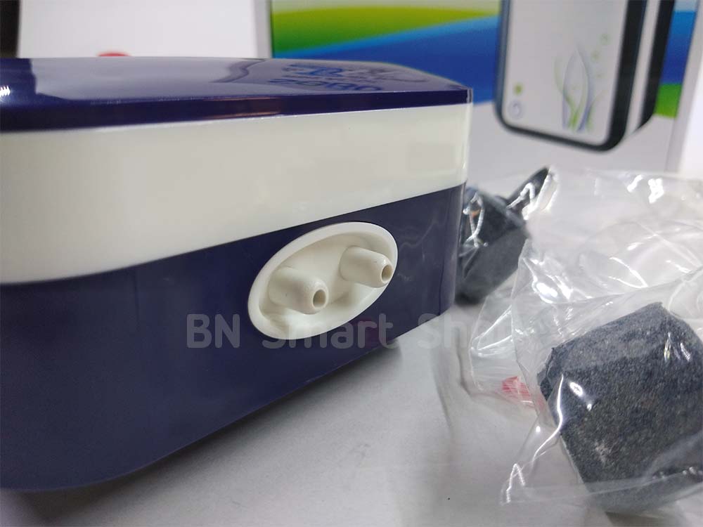 ปั้มลม ปั้มออกซิเจน 2 ทาง SOBO SB-4000 ปั้มลมทำงานอัตโนมัติเมื่อไฟดับ