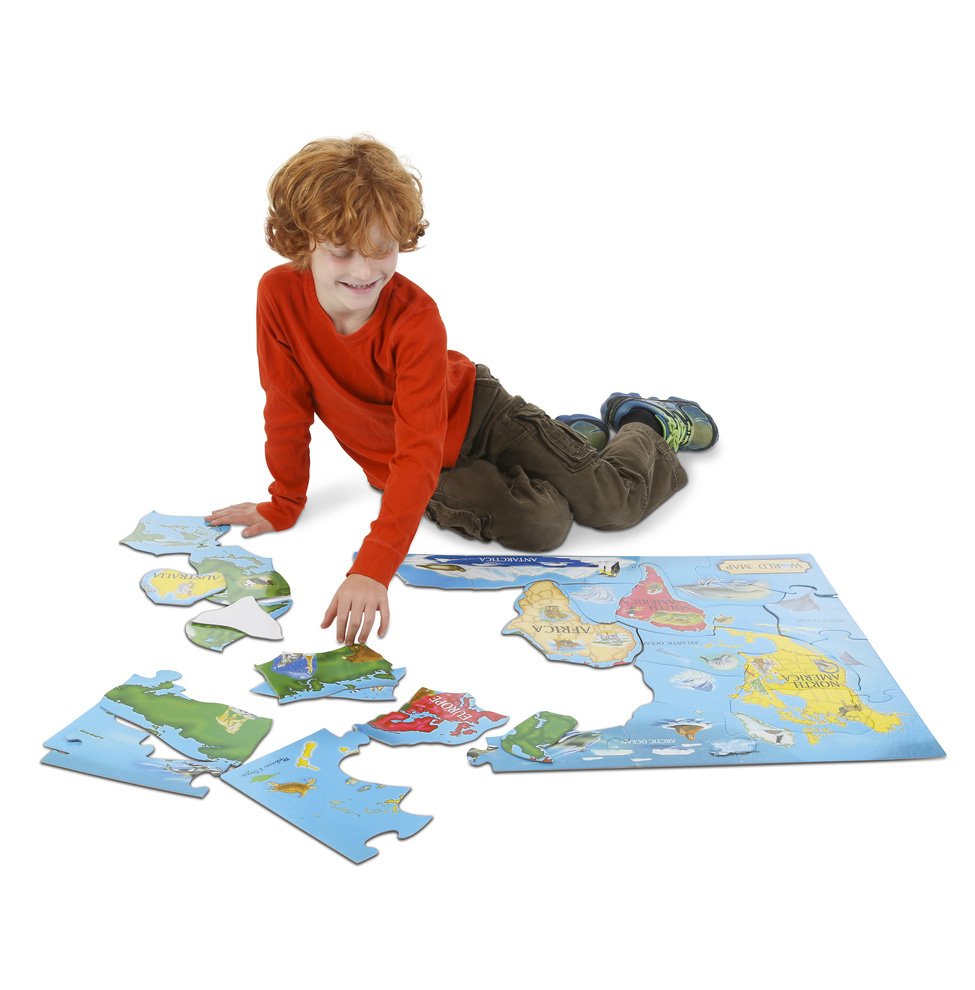 World Map Floor Puzzle จิ๊กซอว์จัมโบ้ รูปแผนที่โลก ขนาด 60x90 cm, ของเล่นเสริมพัฒนาการเด็ก เสริมทักษะการเรียนรู้ สื่อการสอนอนุบาล พร้อมส่ง