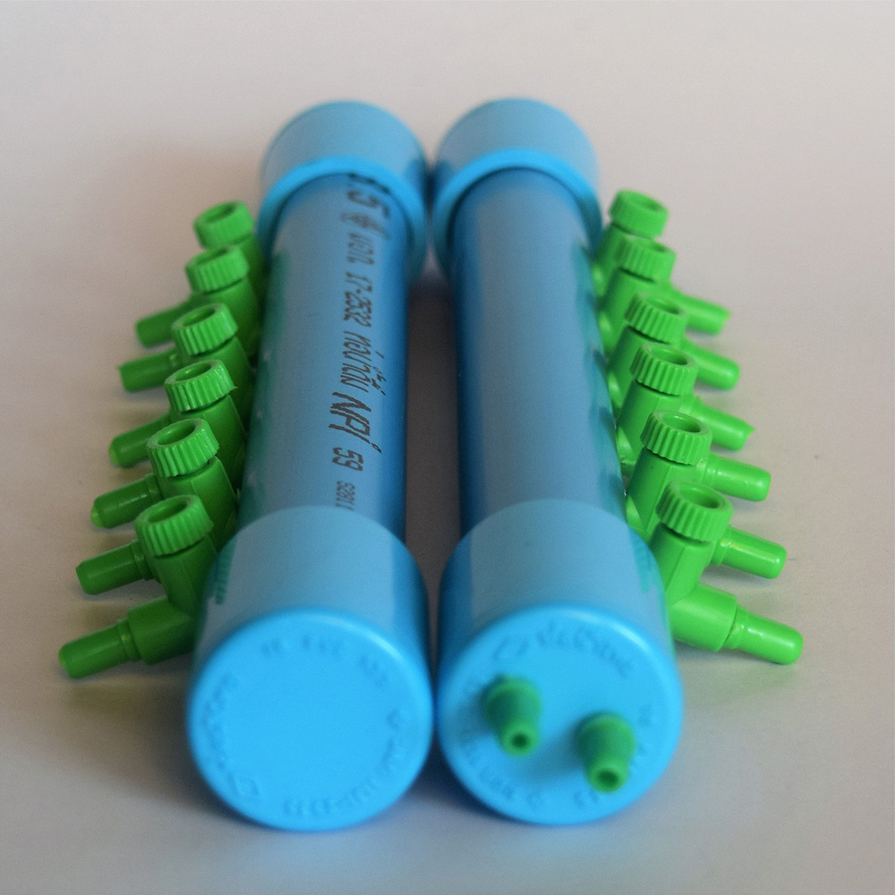 ท่อพักลม ท่อแยกลม เข้า 2 ออก 6 ปรับแรงดันลมได้ 2 ตัว