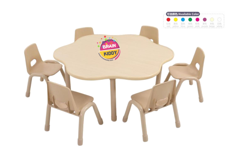 ชุดโต๊ะดอกไม้แสนสนุก พร้อมเก้าอี้ 6 ที่นั่ง โต๊ะเก้าอี้นักเรียน,โต๊ะเด็ก,เก้าอี้เด็ก เก้าอี้ขาเหล็ก,อนุบาล-ประถม,โต๊ะกิจกรรม,โต๊ะไม้ขาเหล็ก,โต๊ะเขียนหนังสือเด็ก สั่งนำเข้า ขนาด ย.100 x ส. 48-56 ซม.