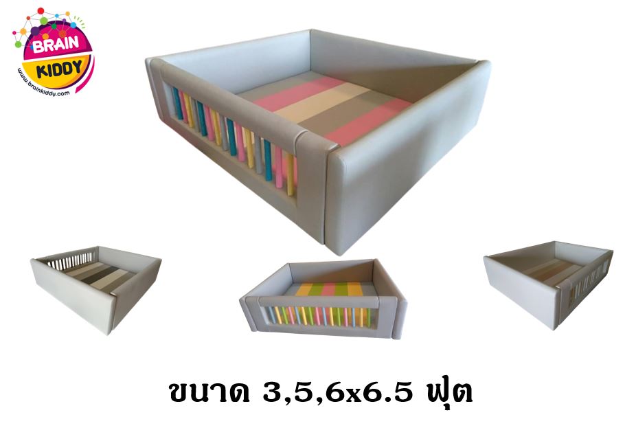 คอกกั้น ไม่มีประตู, คอกกั้นเด็ก,เตียงเด็ก,เบาะหนังนุ่มนิ่ม softplay, indoor playground kidszone ,สวนสนุกในร่ม ,รับสั่งทำบ่อบอล เตียงเด็กตามขนาด ขนาด 3,5,6x6.5 ฟุต