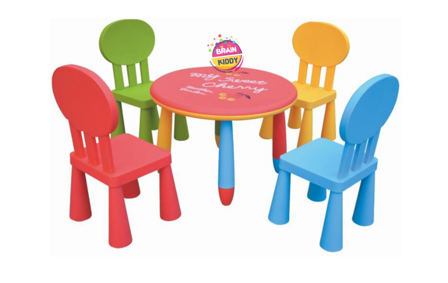 ชุดโต๊ะกลมกิจกรรมหลากสี SET 1 พร้อมเก้าอี้ 4 ที่นั่ง โต๊ะเก้าอี้นักเรียน, โต๊ะเด็ก, เก้าอี้เด็ก, อนุบาล-ประถม โต๊ะ กิจกรรม โต๊ะพลาสติกขาเหล็ก,โต๊ะเขียนหนังสือเด็ก สั่งนำเข้า โต๊ะขนาด 70*47 ซม. เก้าอี้ ขนาด 30x30x67 ซม.