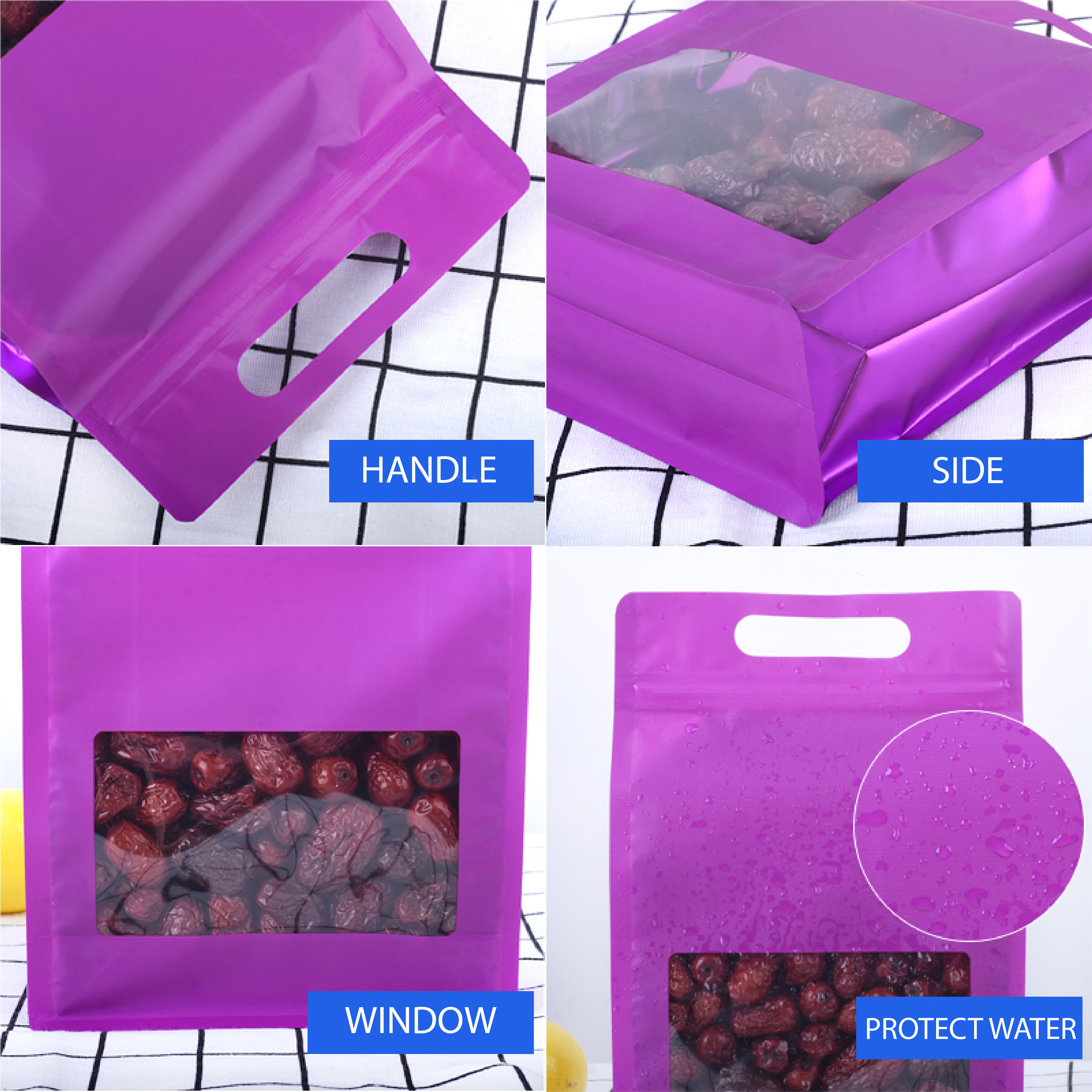 ถุงซิปขยายข้าง ก้นตั้ง เจาะหน้าต่าง ฟอยล์สี