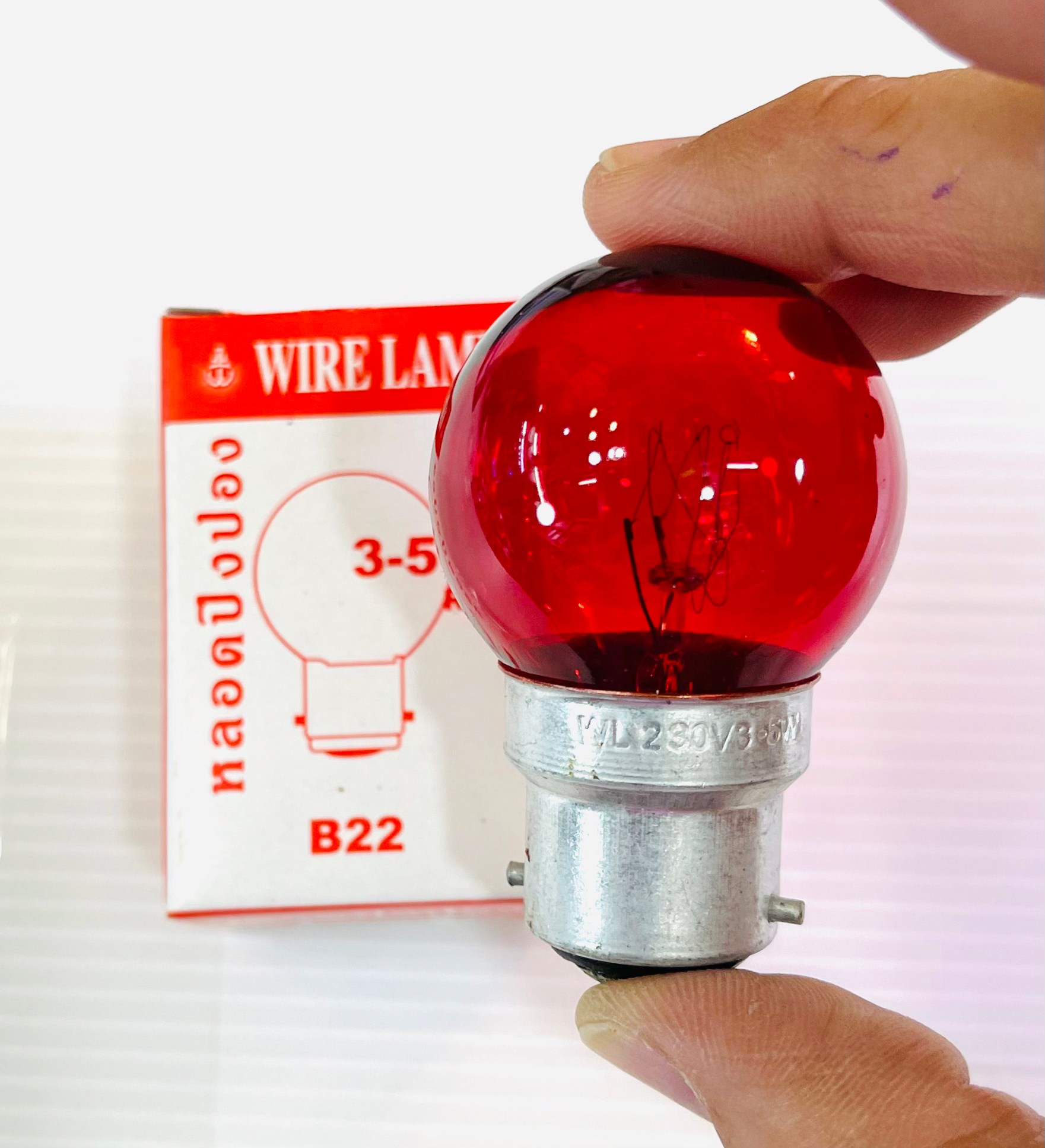 หลอดปิงปองใส 3-5W สีวอร์ม E27/ B22 คละยี่ห้อ Jupiter หรือ Wirelamp สำเนา