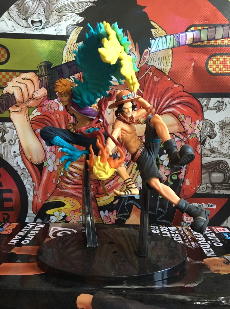 Marco & Ace ของแท้ JP แมวทอง - Scultures Banpresto [โมเดลวันพีช] (2 ตัว)