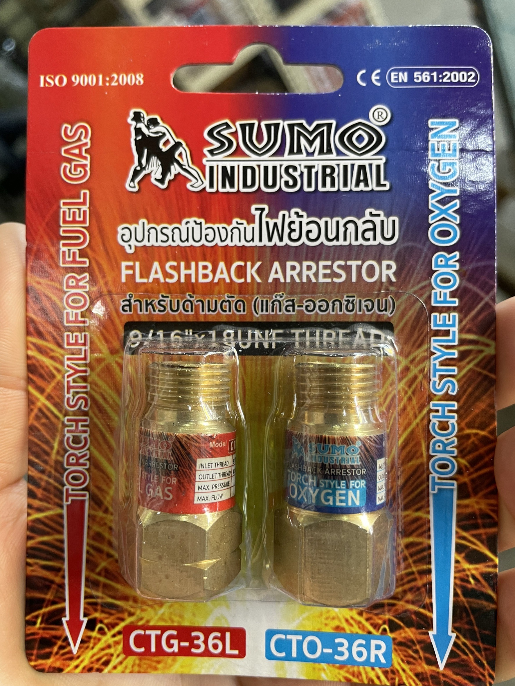 วาล์วกันย้อนที่ชุดตัด SUMO 9/16-18UNF