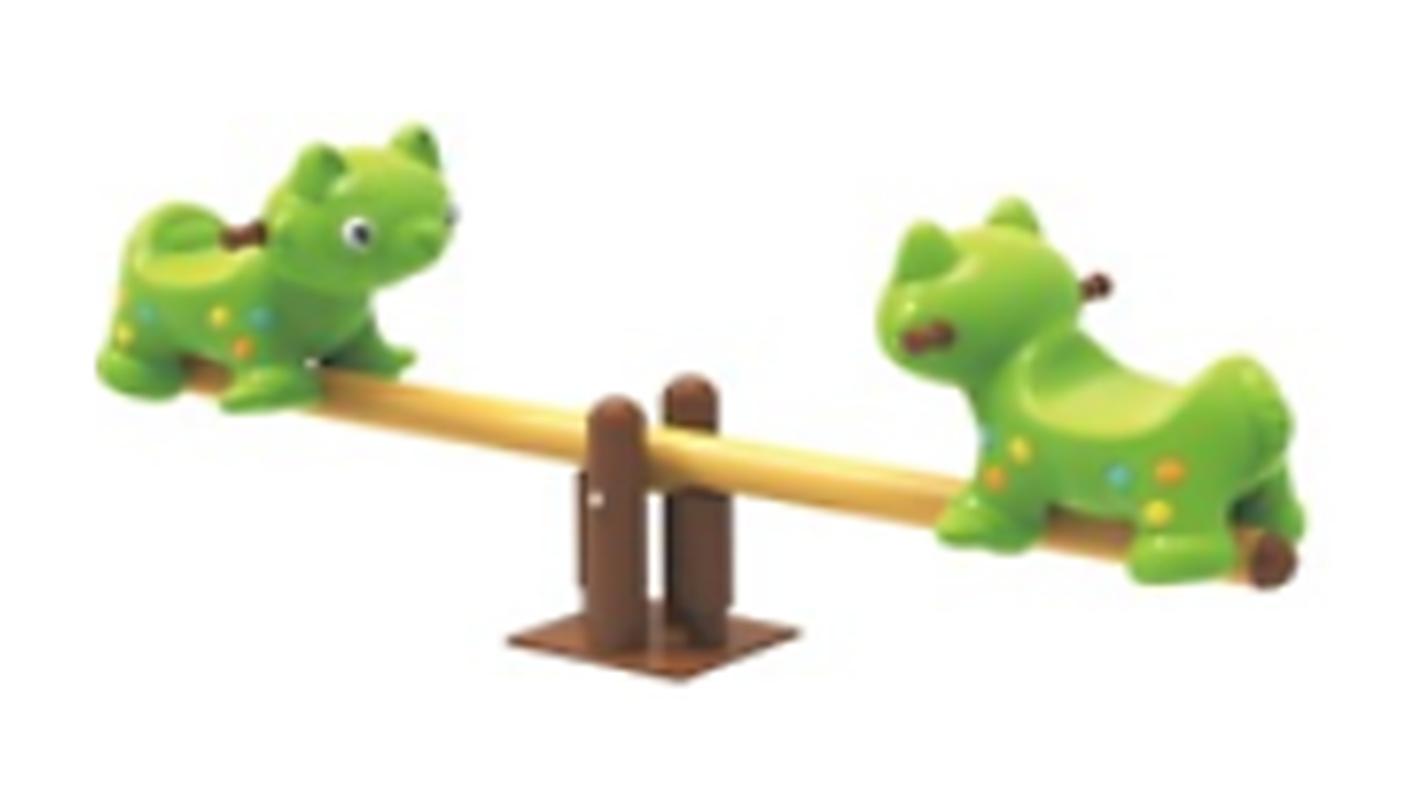 ไม้กระดกแรคคูน 2ที่นั่ง เครื่องเล่นสนามเหล็ก คานกระดก เครื่องเล่นสนาม สินค้าพร้อมส่งในไทย คุรุภัณฑ์สนามเด็กเล่นเด็กปฐมวัย