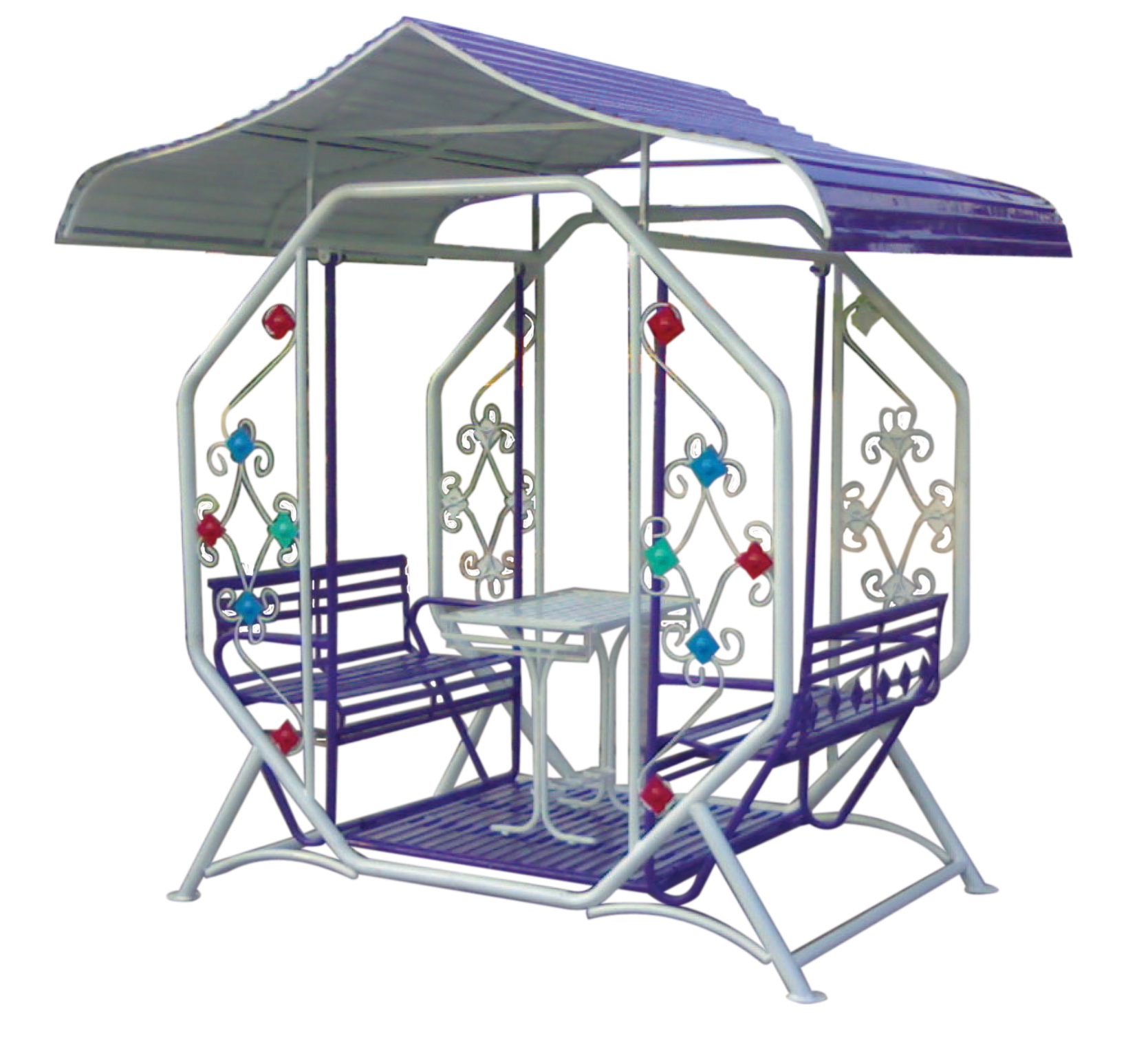 ม้านั่งมีหลังคาเหลี่ยม4ที่นั่ง,ราคาต่อ1แบบ ที่นั่งในสวนสาธารณะ เทศบาล หมู่บ้าน เครื่องเล่นสนามกลางแจ้ง , เครื่องเล่นสนามแบบเหล็ก, OutdoorPlayground, ราคาโรงงาน มีหลังคาเหลี่ยม (เล็ก) ขนาด 80x100x180 ซม.