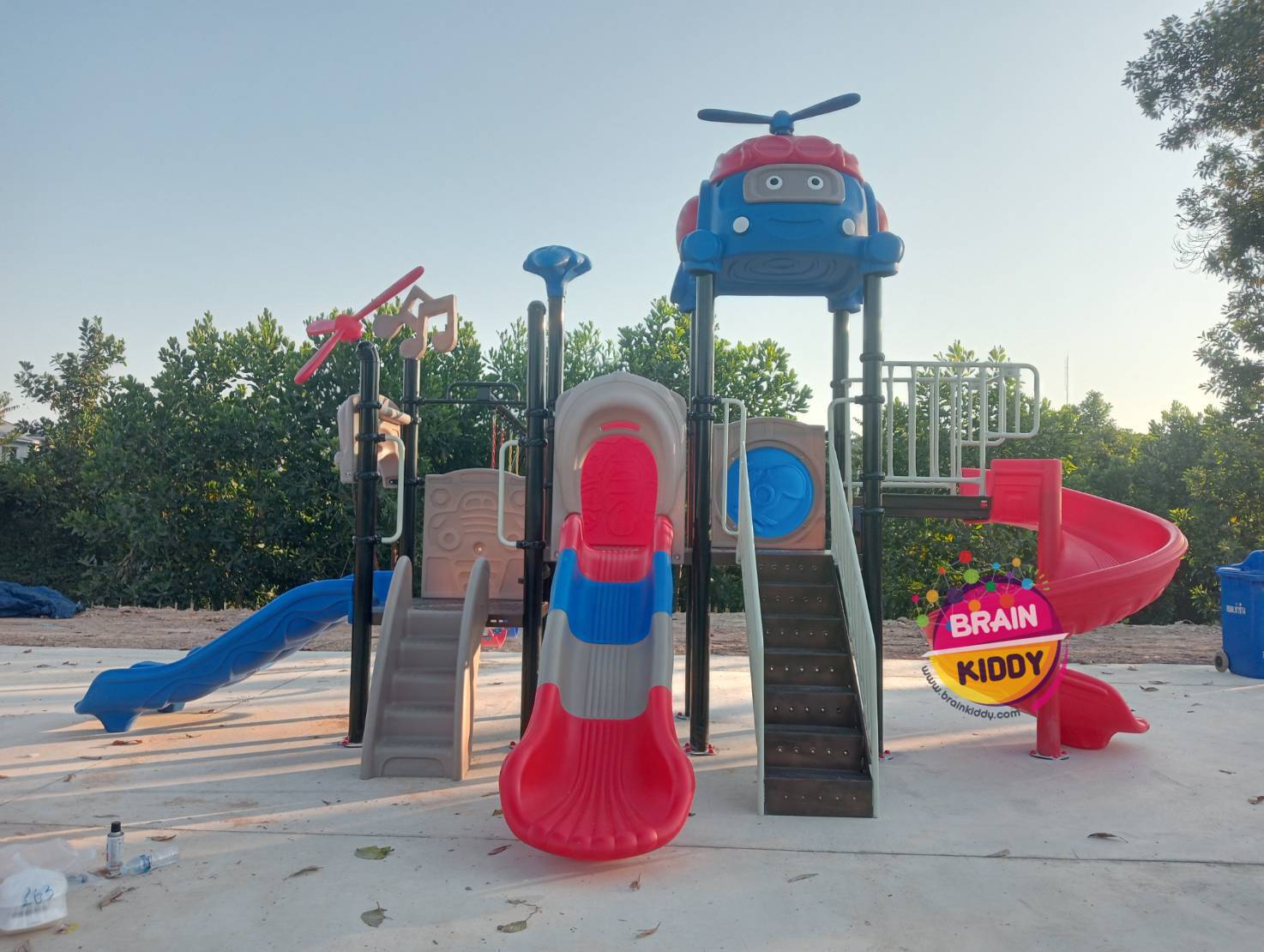 เครื่องเล่นสนามกลางแจ้ง ชุดเครื่องบินแสนสนุกพร้อมชิงช้า ของเล่นสนาม,ครุภัณฑ์สนามเด็กเล่น, สพฐ,โครงการโรงเรียนประชารัฐ playground,สไลเดอร์,ของเล่นเสริมพัฒนาการ,เครื่องเล่นสนาม, สนามเด็กเล่น